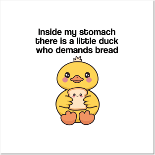 Funny Cute Duck Bread Meme Posters and Art